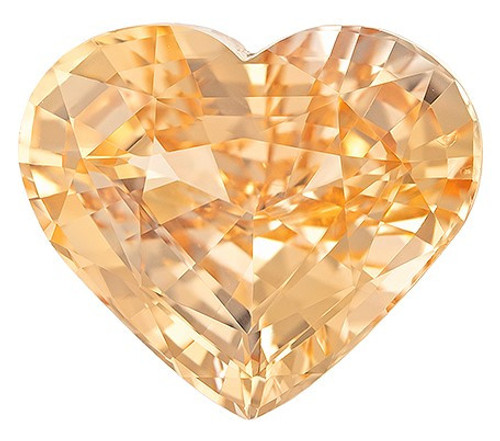 No Heat Peach Sapphire Gemstone, 6.98 carats, Heart Cut, 13.17 x 11.24 x 6.32 mm, A Great Find On This Gem with GIA Cert