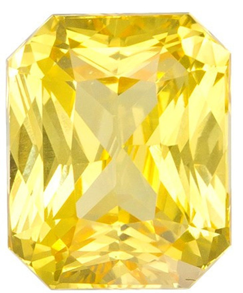 AfricaGems Certified Loose Yellow Sapphire - Radiant Cut - 1.67 carats - 7 x 5.7mm