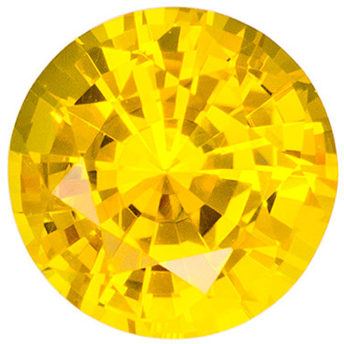 Genuine Yellow Sapphire - Round Cut - Pure Rich Yellow - 0.88 carats - 5.7mm