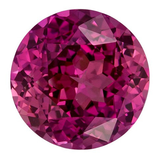 Fiery Stunning 7.1 mm Sapphire Genuine Gemstone in Round Cut, Medium Pink, 1.89 carats