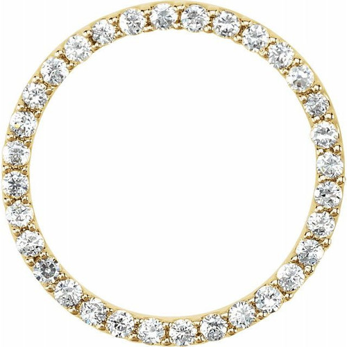 White Diamond in 14 Karat Yellow Gold 0.50 Carat Diamond Circle Pendant