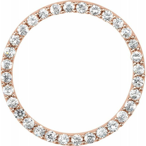 White Diamond in 14 Karat Rose Gold 0.50 Carat Diamond Circle Pendant
