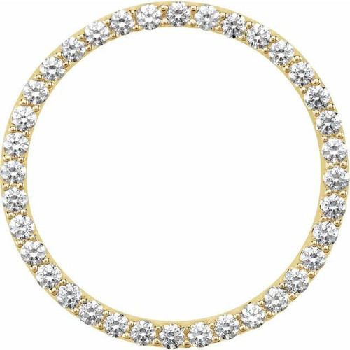 Diamond Pendant in 14 Karat Yellow Gold 1 Carat Diamond Circle Pendant