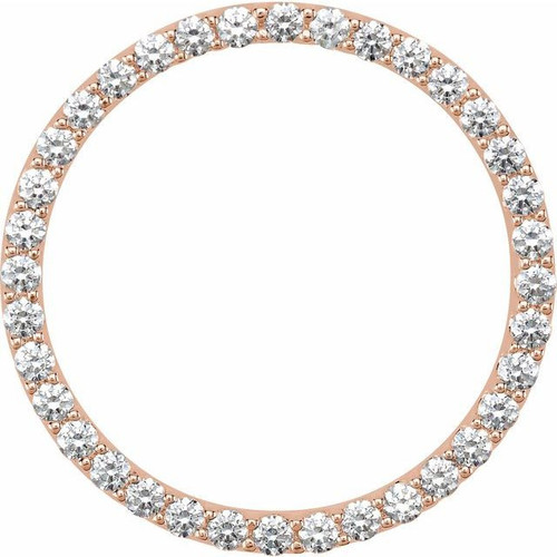 Diamond Pendant in 14 Karat Rose Gold 1 Carat Diamond Circle Pendant