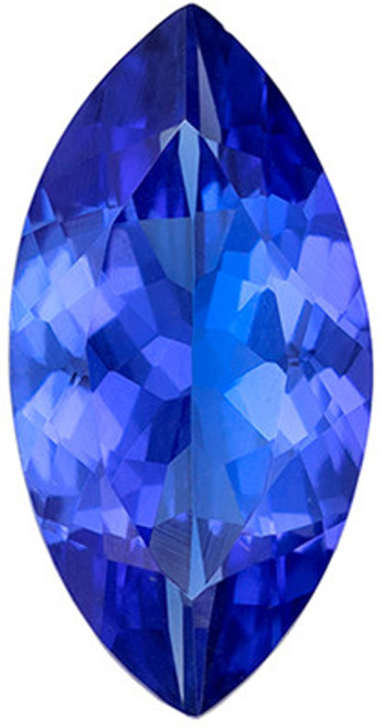 Top Quality in Tanzanite Gem in Marquise Cut, 12.1 x 6.1 mm in Gorgeous Vivid Blue Purple, 2.11 carats