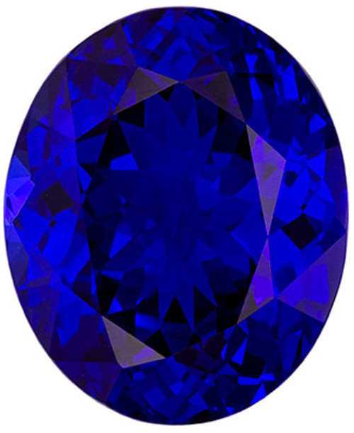 Impressive Tanzanite Oval Cut Loose Gemstone Vivid Blue Purple, 17 x 14.1 mm, 15.57 carats