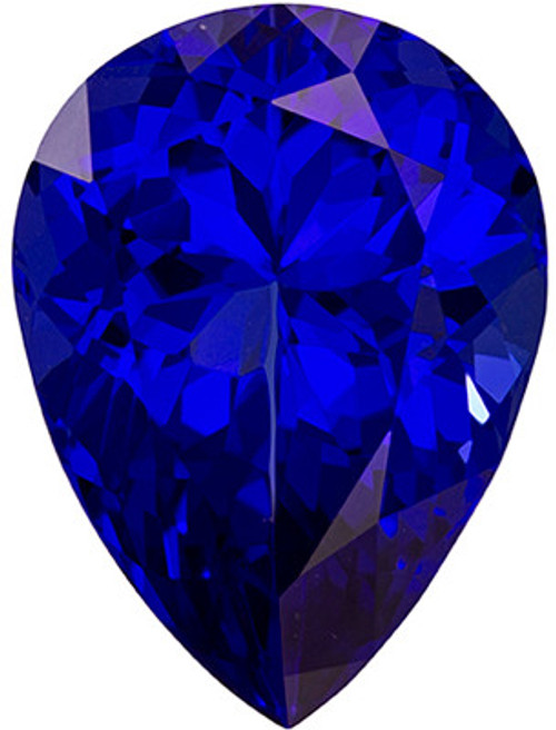 Pear Shape Blue Purple Tanzanite Loose Gem, 8 carats, Vivid Purple Blue, 15.5 x 11.5 mm