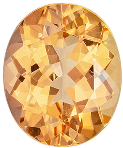 Gem 1.81 carats Topaz Loose Genuine Gemstone in Oval Cut, Peachy Golden, 8.4 x 6.9 mm