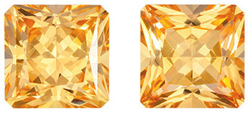 Stunning Fiery 3.43 carat Precious Topaz Radiant Matched Pair, 6.6mm