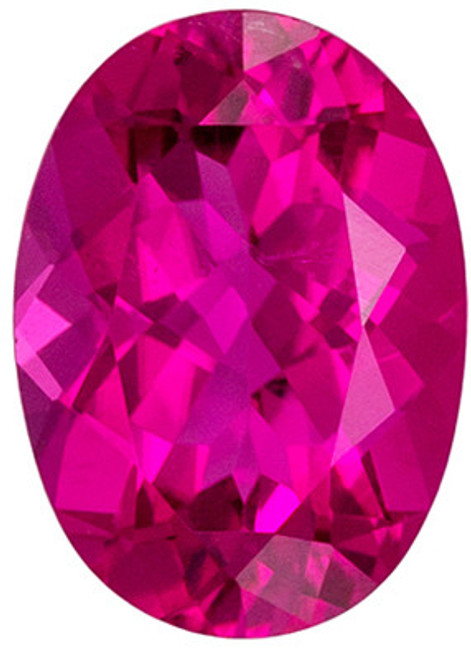 Beautiful Rubellite Tourmaline Genuine Gemstone in Oval Cut, 7.4 x 5.3 mm, Vivid Fuchsia Pink, 0.84 carats