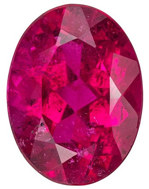 AfricaGems Certified Red Tourmaline - Oval Cut - 1.28 carats - 8.2 x 6.1mm