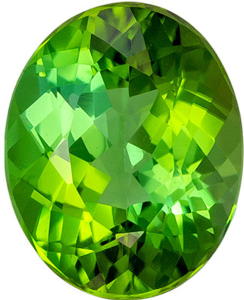 Engagement Stone Green Tourmaline Oval Cut, 2.85 carats, 10.2 x 8.2 mm