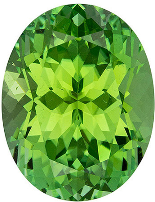 4.42 carats Green Tourmaline Loose Gemstone in Oval Cut, Open Mint Green, 11.9 x 9.2 mm 