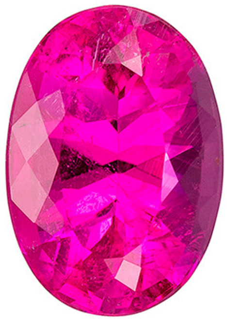 Pink Tourmaline Loose Gem in Oval Cut, Hot Pink, 13.8 x 9.7 mm, 6.31 carats