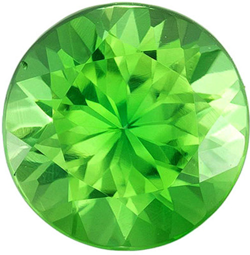 Lively Chrome Tourmaline Genuine Loose Gemstone in Round Cut, 1 carats, Medium Apple Green, 6.4 mm