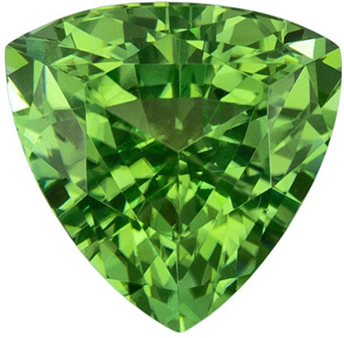 Stunning Green Tourmaline 1.41 carats, Trillion shape gemstone, 6.7 mm