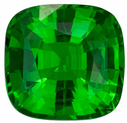 Spectacular Green Tsavorite Garnet - Cushion Shape - 2.25 carats - 7.8 x 7.5mm