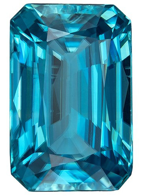 Loose Natural Blue Zircon - Genuine Gem - 18.57 carats - Emerald Cut - 16.5 x 10.8mm