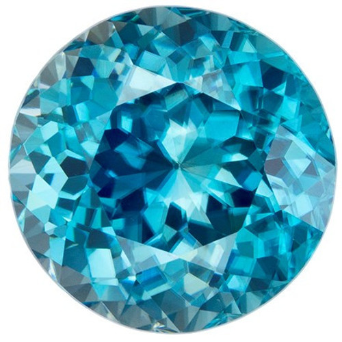 Natural Blue Zircon Gemstone, Round Cut, 8.64 carats, 11.5 mm , AfricaGems Certified - A Low Price