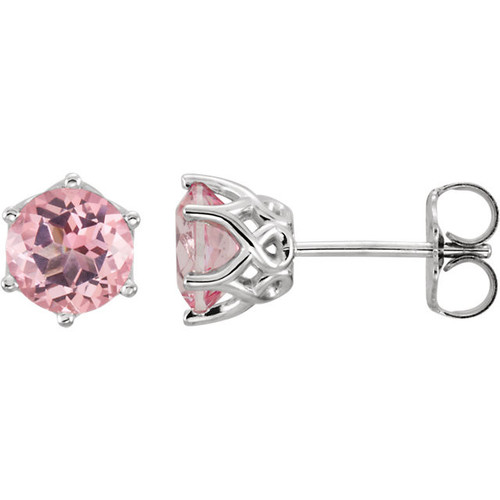 Buy 14 Karat White Gold Baby Pink Topaz Earrings