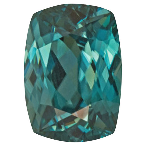 Low Price Blue Zircon - Antique Cushion Cut - 7.28 carats - 12.19 x 9.31mm - Blue Color