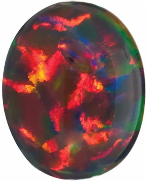 Lab Created Black Opal Oval Cut in Grade GEM