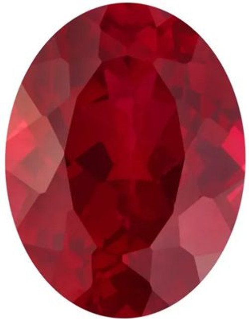 Ruby Oval Cut in Created Grade GEM | Lab Stone