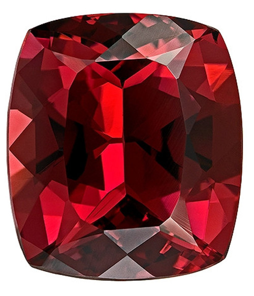 Gorgeous Gem Red Rhodolite Garnet Gemstone 5.2 carats, Cushion Cut, 10.5 x 9.3 mm, with AfricaGems Certificate