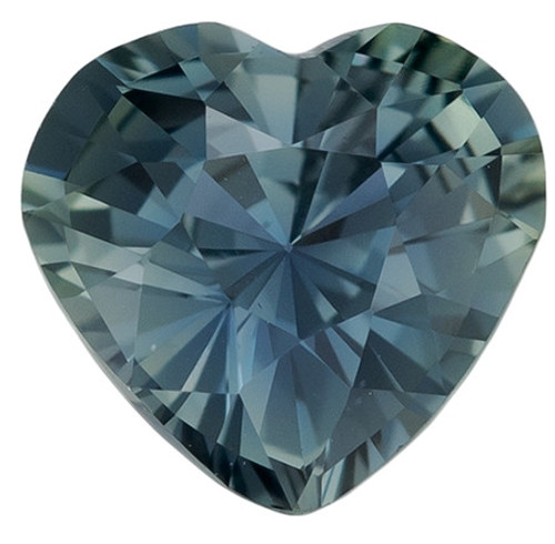 Blue Green Sapphire - Heart Cut - Great Color - 0.96 carats - 6.3 x 5.9mm - AfricaGems Certificate
