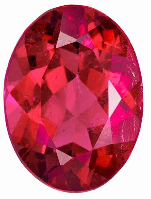 AfricaGems Certified Rubellite Tourmaline - Vibrant Color - 1.12 carats - Oval Cut - 8.1 x 6.1mm