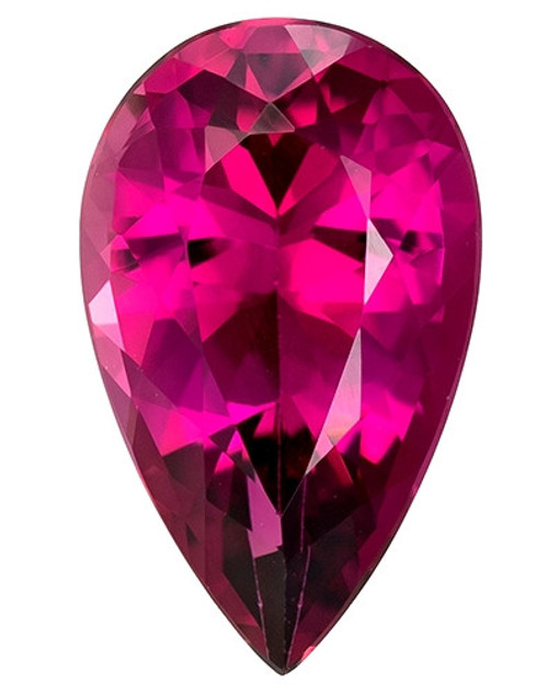 Fine Color Pink Tourmaline Gemstone, 1.93 carats, Pear Cut, 11.1 x 6.8 mm Size, AfricaGems Certified