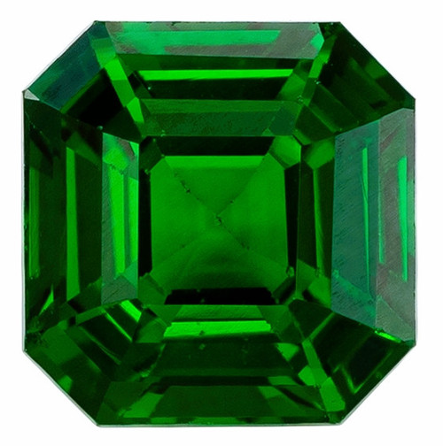 AfricaGems Certified Green Garnet - 1.01 carats - Emerald Cut - 5.6 x 5.5mm