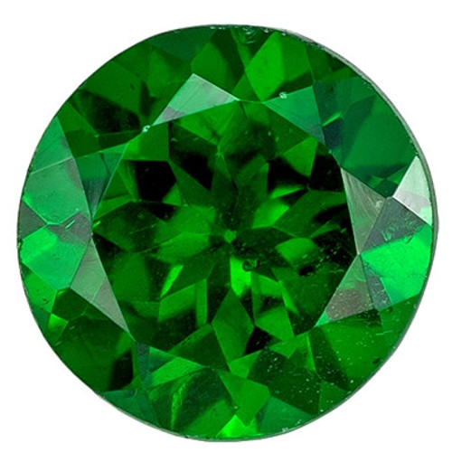 Gorgeous Gem Green Vivid Green Garnet Gemstone, 0.55 carats, Round Cut, 5 mm Size, AfricaGems Certified