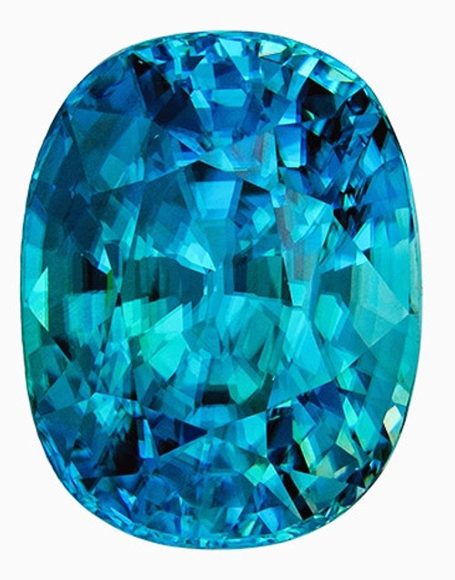 AfricaGems Certified Blue Zircon - 5.33 carats - Cushion Cut - Engagement - 10.1 x 7.9mm