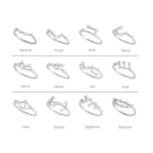 Rose Gold 14 Karat 0.20 Carat Natural Diamond Capricorn Constellation Ring