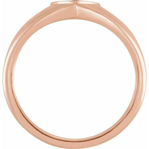 Rose Gold 14 Karat Natural Ruby Heart Signet Ring