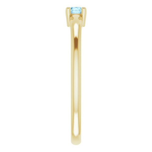 Yellow Gold Ring 14 Karat Natural Sky Blue Topaz Gemstone Ring