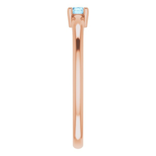 Rose Gold 14 Karat Natural Sky Blue Topaz Gemstone Ring