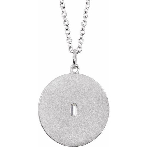 Sterling Silver .05 Carat Diamond Disc 16 inch Necklace