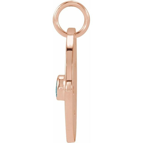 14 Karat Rose Gold Blue Zircon Scorpio Zodiac Pendant