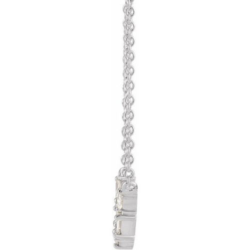 Sterling Silver 0.16 Carat Natural Diamond V 18 inch Necklace