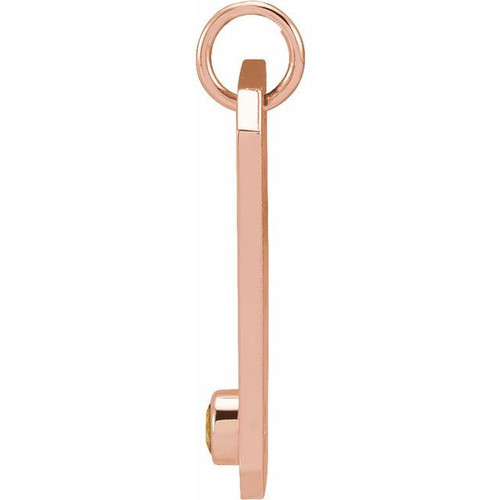 14 Karat Rose Gold Orange Garnet and .0075 carat Diamond Virgo Zodiac Constellation Pendant