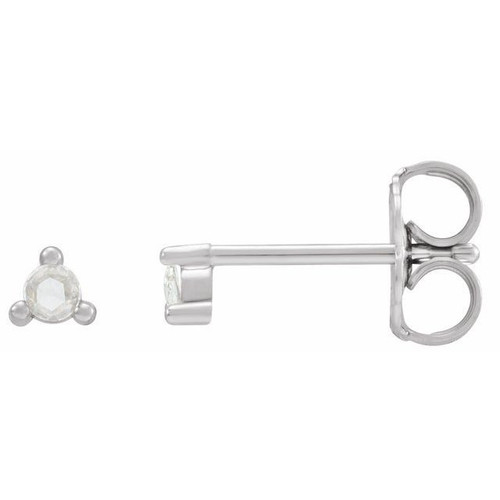 Platinum .04 Carat Rose Cut Natural Diamond Earrings
