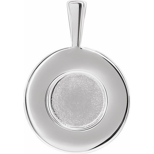 Platinum Turquoise Engravable Halo Style Pendant