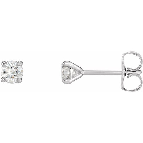 Sterling Silver 0.33 Carat Natural Diamond Claw Prong Cocktail Style Stud Earrings