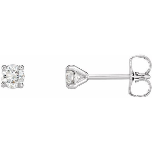 Platinum 0.33 Carat Natural Diamond Claw Prong Cocktail Style Stud Earrings