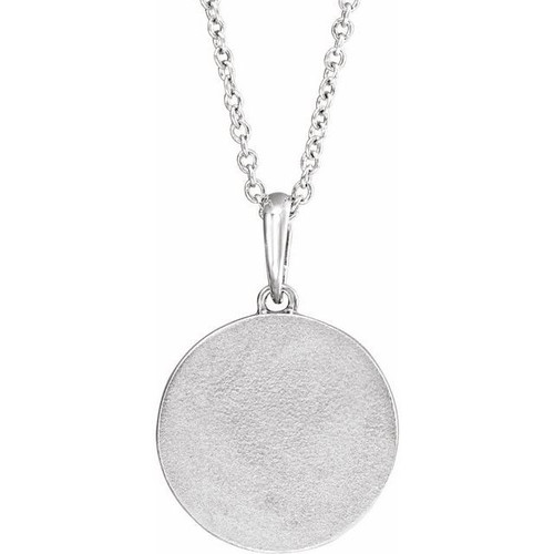 Sterling Silver Petite Multi-Gemstone Celestial Coin 18 inch Necklace