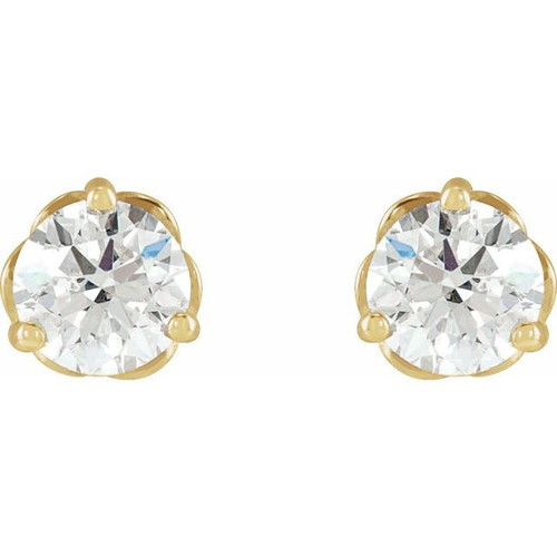 14 Karat Yellow Gold 0.33 Carat Natural Diamond Infinity Inspired Earrings