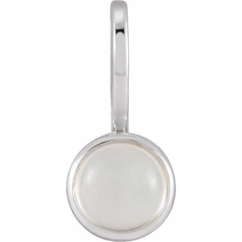 14 Karat White Gold Rainbow Moonstone Charm