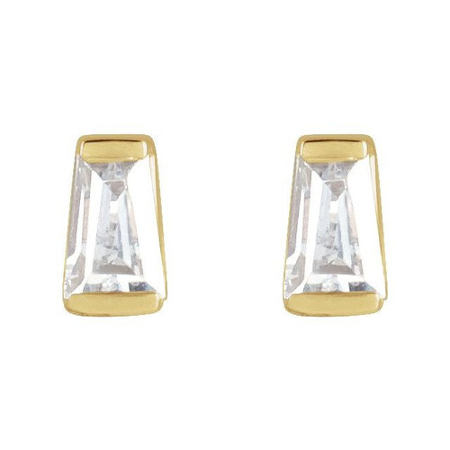 14 Karat Yellow Gold 0.20 Carat Natural Diamond Channel Set Earrings